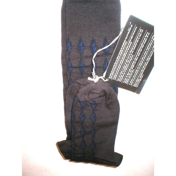 New NWT Womens Designer Marni Socks Wool Italy Knee S Dark Brown Blue Black II - Picture 3 of 3